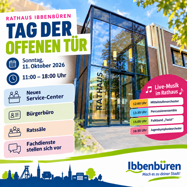 Tag der offenen T�r am Sonntag, 11. Oktober, von 11 Uhr bis 18 Uhr, im Rathaus Ibbenb�ren