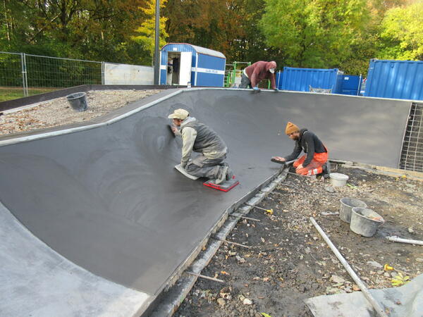 Arbeiten am neuen Outdoorpark am Aasee gehen voran
