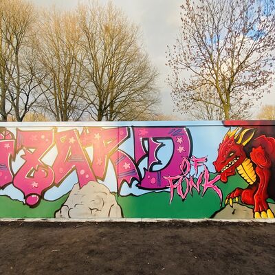 Die Graffiti-Wände am Aasee sind am vergangenen Wochenende gestaltet worden. (Foto: Jugendkunstschule)