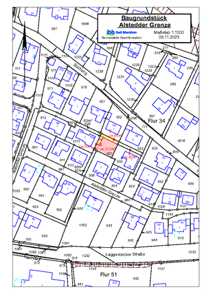 Baugrundst&uuml;ck "Alstedder Grenze": Lageplan