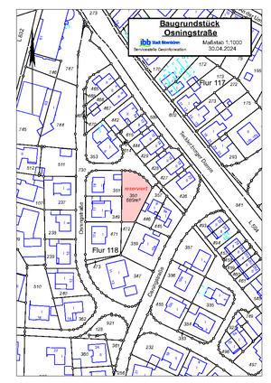 Baugrundstück "Osningstraße": Lageplan