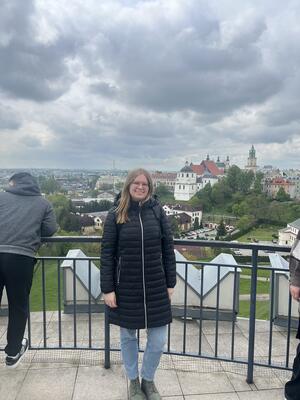Auf dem Turm des Lubliner Schlosses: Man sieht Lublins Altstadt im Hintergrund. (Foto: privat)