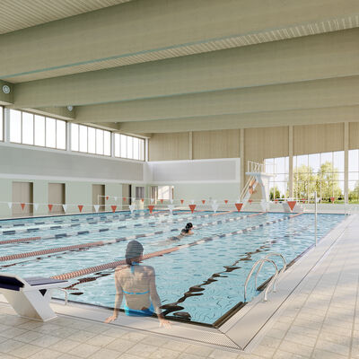 Sportbad Ibbenb&uuml;ren (Sportschwimmbecken) (Foto: Geising + B&ouml;ker GmbH)