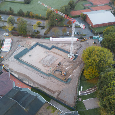 Sportbad Ibbenb&uuml;ren (Baustelle, Oktober 2025) (Foto: Stadt Ibbenb&uuml;ren / Lennart Bode)
