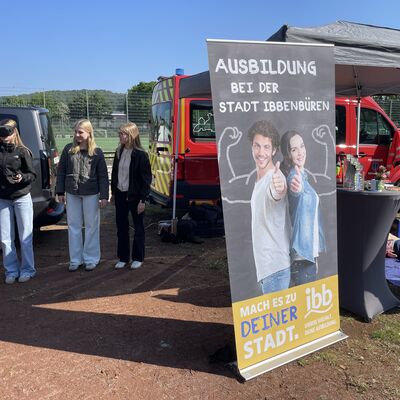 Mit spannenden Mitmachaktionen und vielen interessanten Gespr&auml;chen war auch die Stadt Ibbenb&uuml;ren bei den diesj&auml;hrigen ISV Azubi Matchdays vertreten. (Foto: Stadt Ibbenb&uuml;ren)