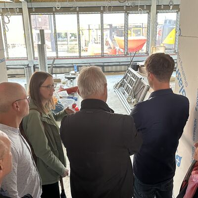 Impressionen vom Richtfest f&uuml;r das neue Schul- und Vereinsschwimmbad (Foto: Stadt Ibbenb&uuml;ren / Andr&eacute; Elshoff)