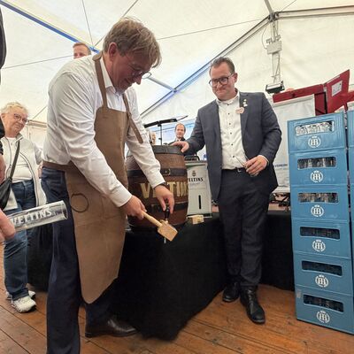 Impressionen vom Fassanstich zur offiziellen Er&ouml;ffnung der Ibbenb&uuml;rener Gro&szlig;kirmes 2026 (Foto: Stadt Ibbenb&uuml;ren / Max Bertemes)